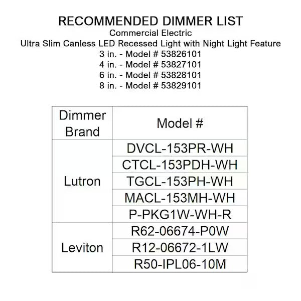 Commercial Electric 6 in. Canless Adjustable CCT Integrated LED Recessed