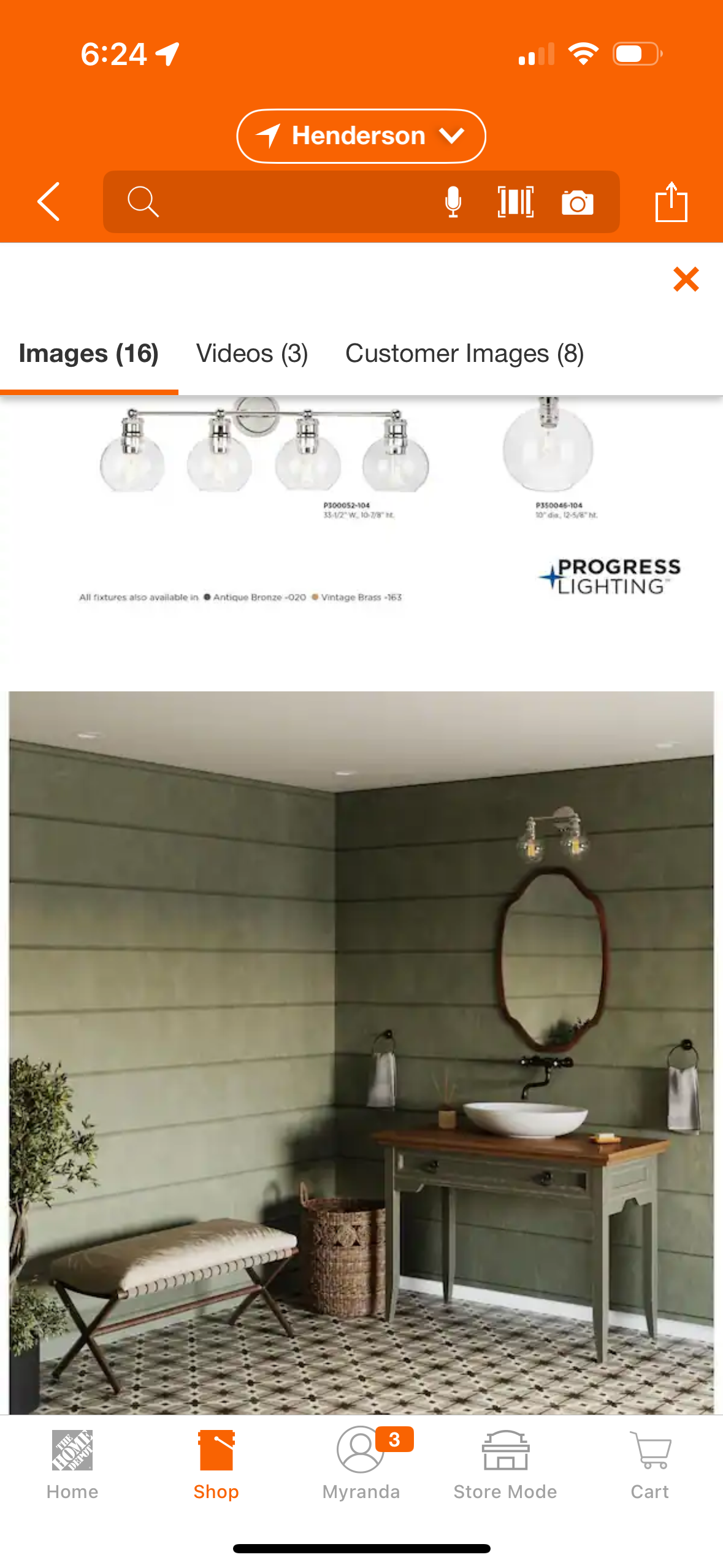 Open box Progress Lighting - Hansford Collection 15-1/2 in. 2-Light Polished Nickel Clear