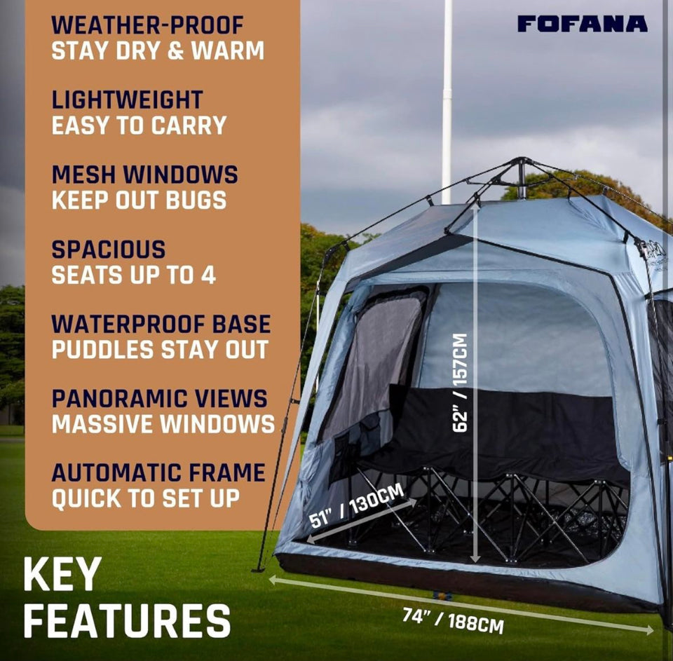 Used FOFANA MultiPod - Pop-Up All-Weather Sports Tent - Multipurpose Pod 270 View Multi-Person - Sports Mom and Dad Essentials