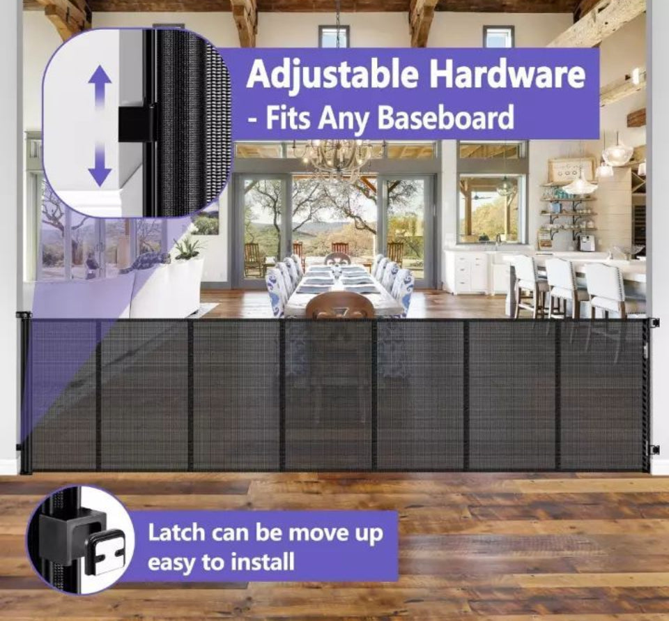 Open Box Stcockis 42 Inch Extra Tall Baby Gate 120 Inch Extra Wide Retractable Baby Gate