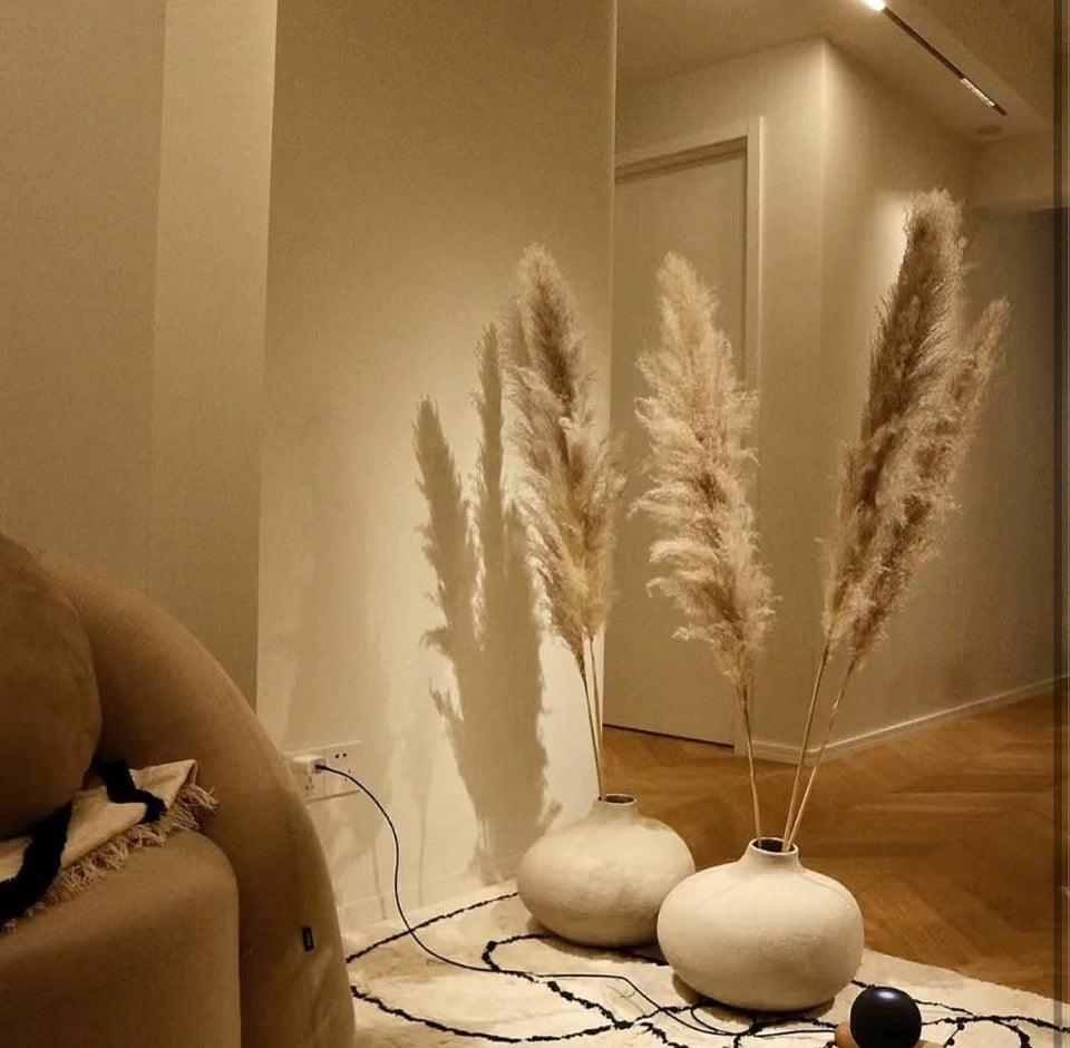 Open Box lorfain 46-48 Inch Tall Natural Dried Pampas Grass for Home Decor | Eco-Friendly Large Pampas Grass Stems for Christmas & Boho Flower Arrange