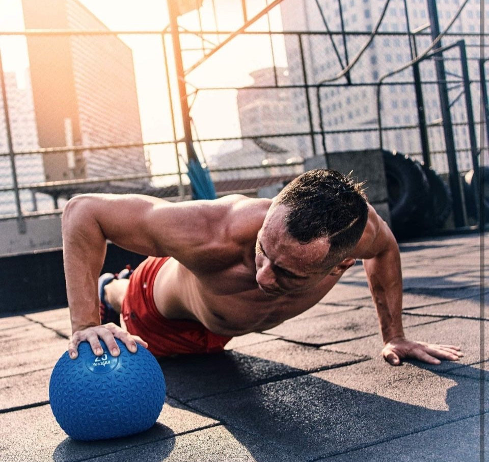 Open Box Yes4All Slam Balls, 10-40lb Medicine Ball Weight, Durable PVC Sand Filled Workout Dynamic Medicine Ball for Core Strengthen