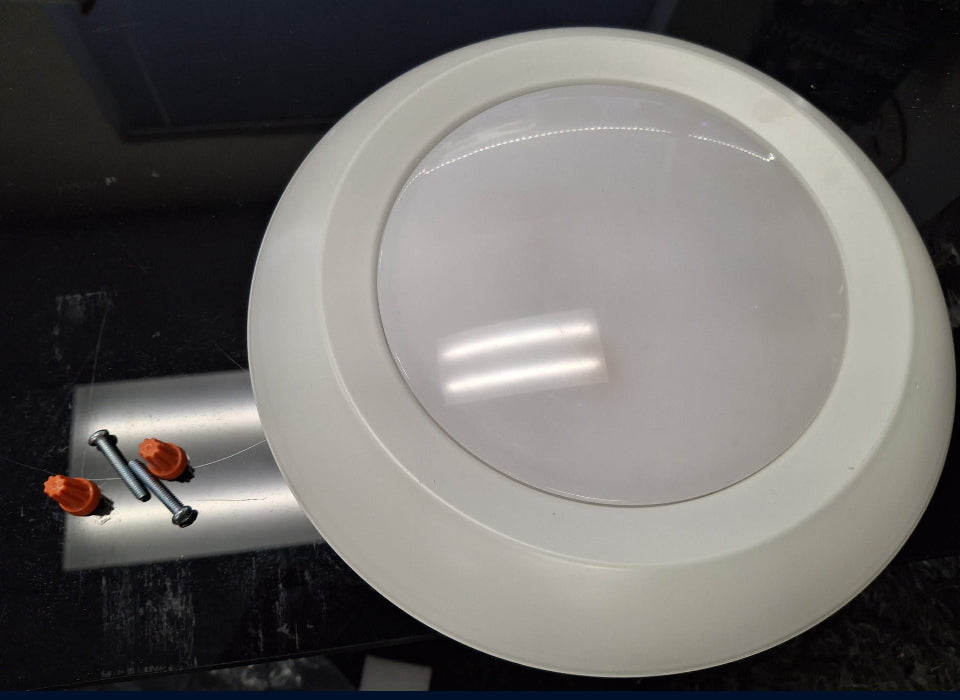 Open Box Commercial Electric 10 in. 18-Watt Adjustable CCT Disk Light LED Flush Mount Light Fixture 1500 Lumens J-Box Compatible 120V Dimmable