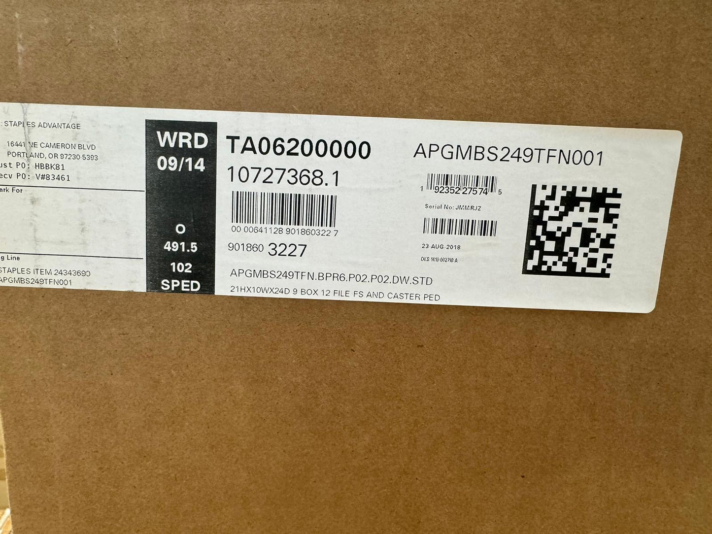 Allsteel® CABINET,MOBILE,2DR,LT/LGL APGMBS249TFN001