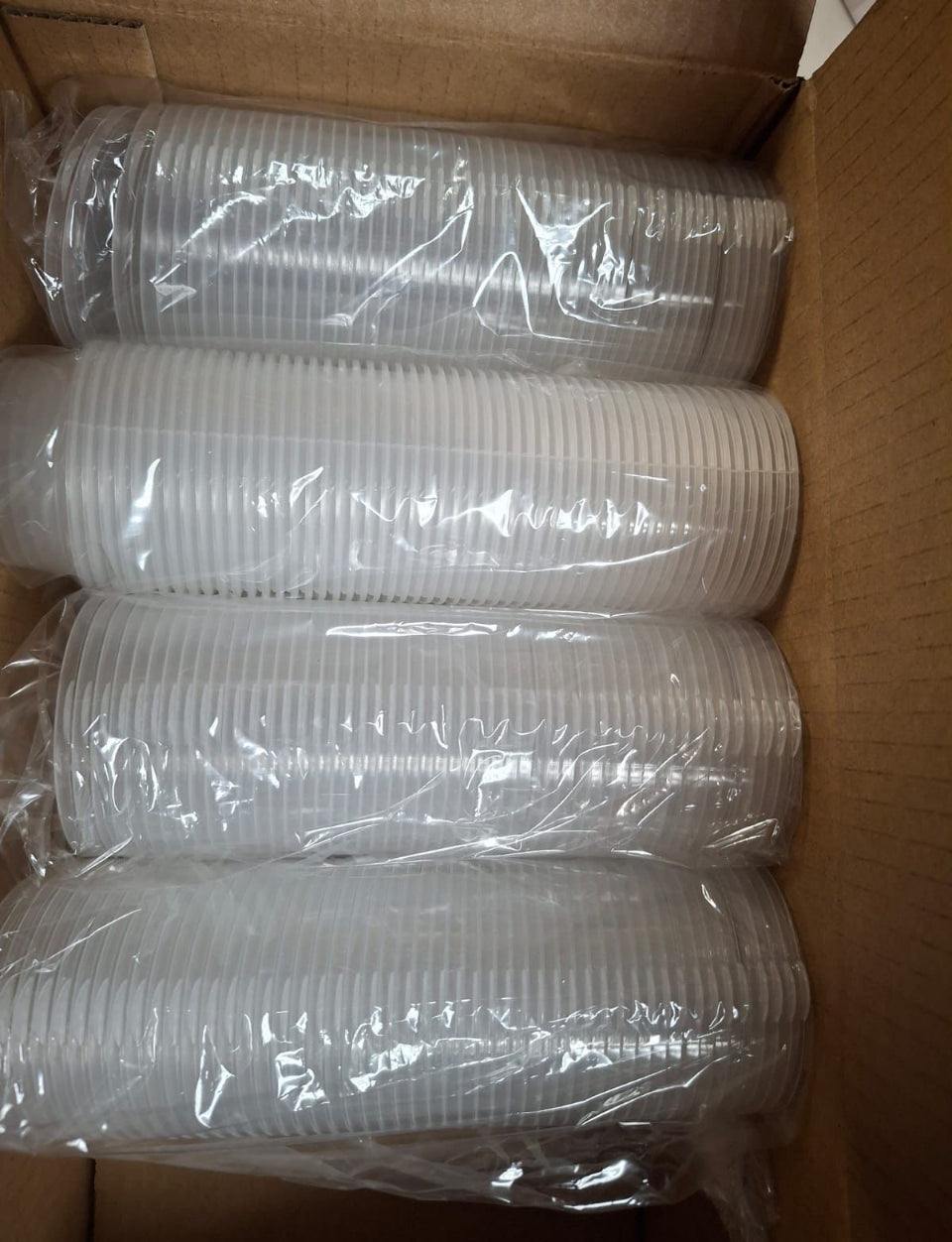 Open Box Didaey 300 Pcs 2 oz Plastic Dressing Containers Clear Portion Cups Small Condiment Containers with Lids Hinged Airtight Souffle Cups Disposab