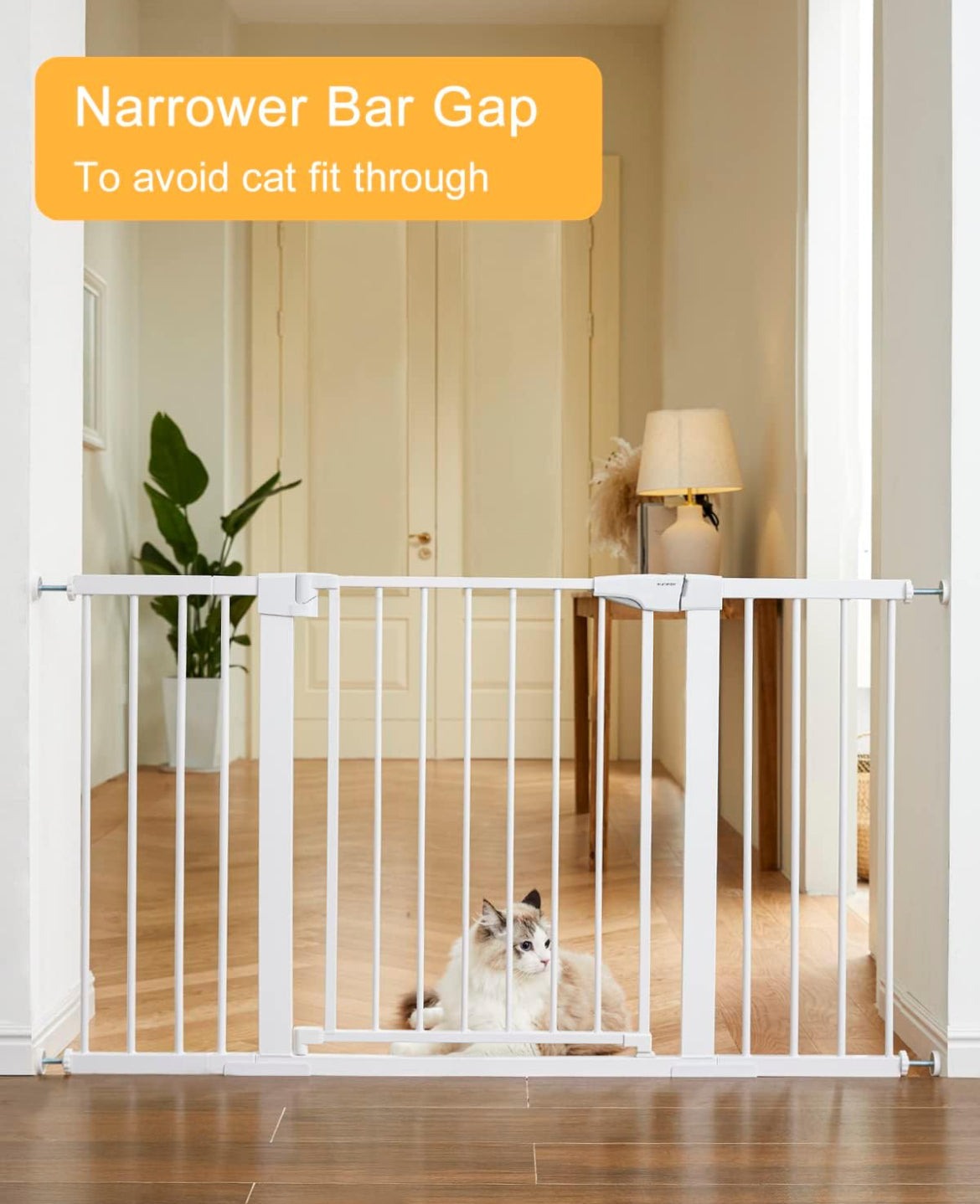 Baby Gate Extra Wide 29.5-51.5" Pressure Mounted Dog Gate with Walk Through Door - Selzalot