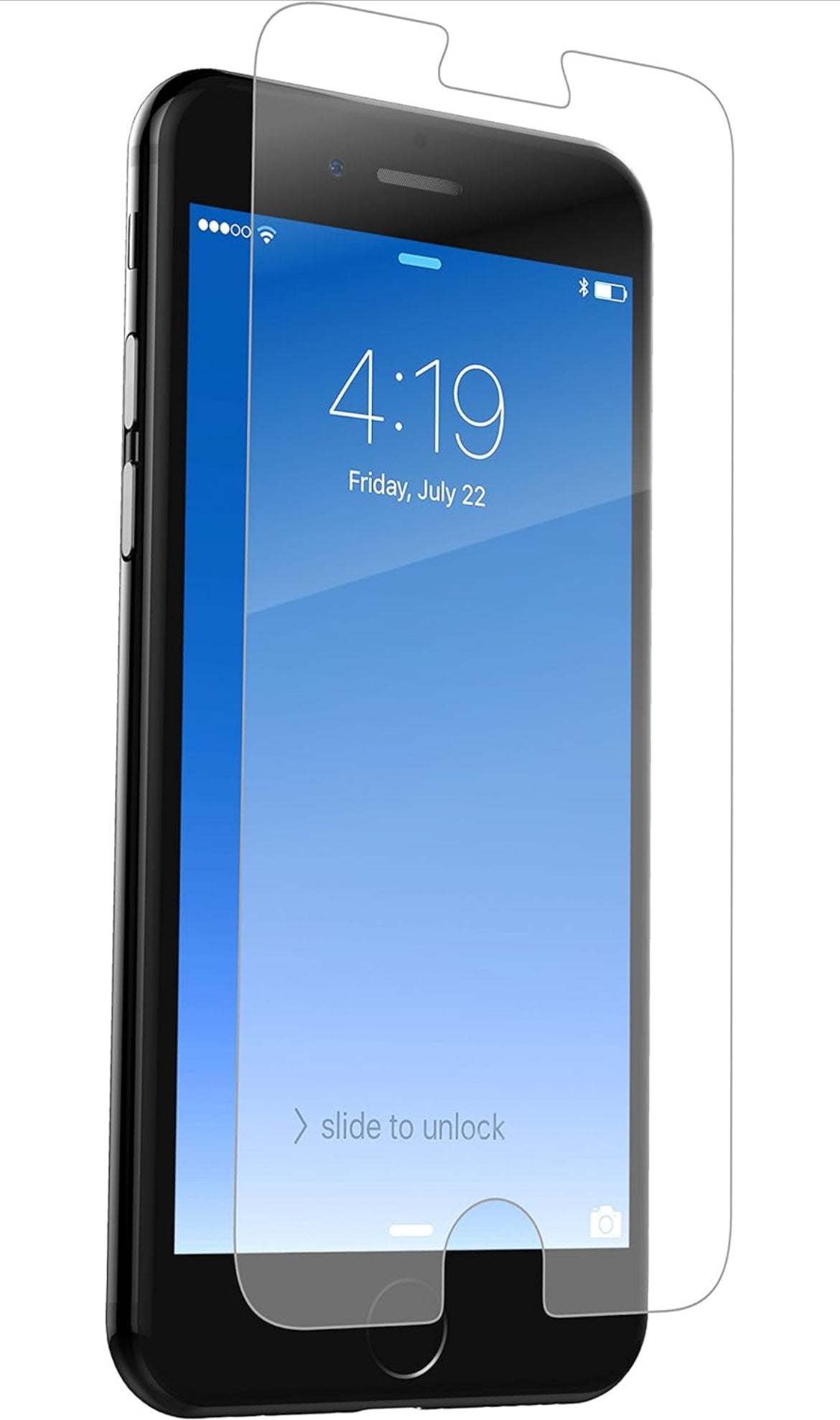 ZAGG Invisible Shield Glass+ screen protector for iPhone 8/7/6s/6 on display.