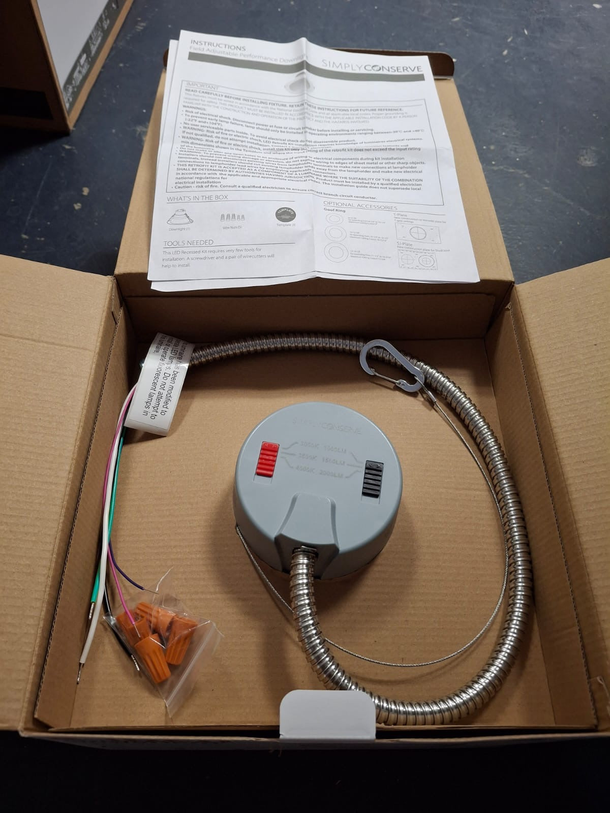 Open Box Simply Conserve 8 in. Selectable CCT Canless Integrated LED Retrofit White Recessed Light with Selectable Lumen CEC Compliant (4-Pack)