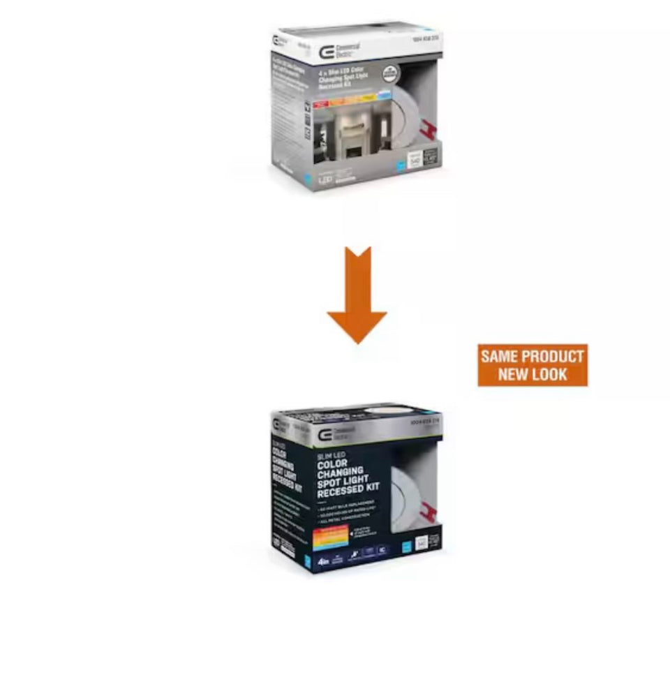 Commercial Electric Ultra Spot Integrated LED 4 in Round Adj Color Temp Canless Recessed Light for Kitchen Bath Living rooms, White