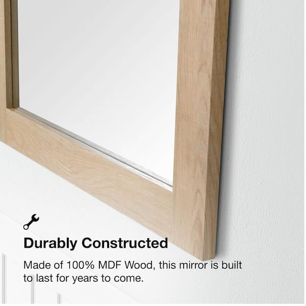 Open Box GLACIER BAY Huckleberry 24 in. W x 32 in. H Rectangular Framed Wall Mount Bathroom Vanity Mirror in Weathered Tan