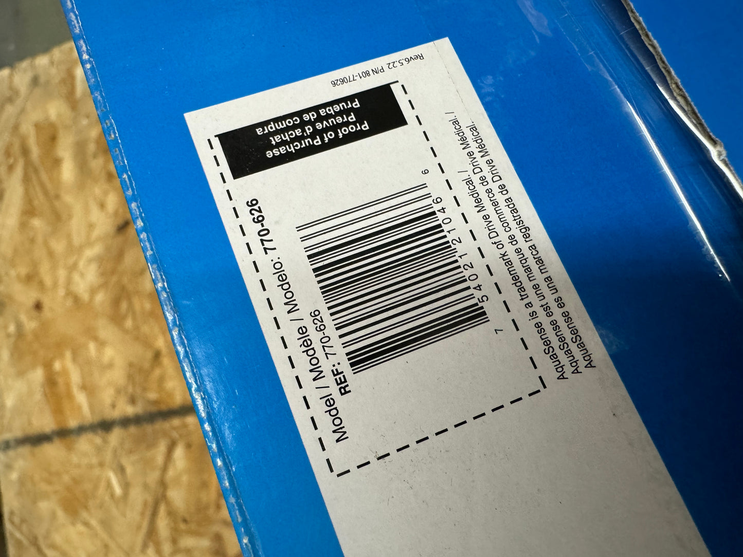 Drive Medical 770-626 AquaSense Raised Toilet Seat with Lid, Standard Seat, White