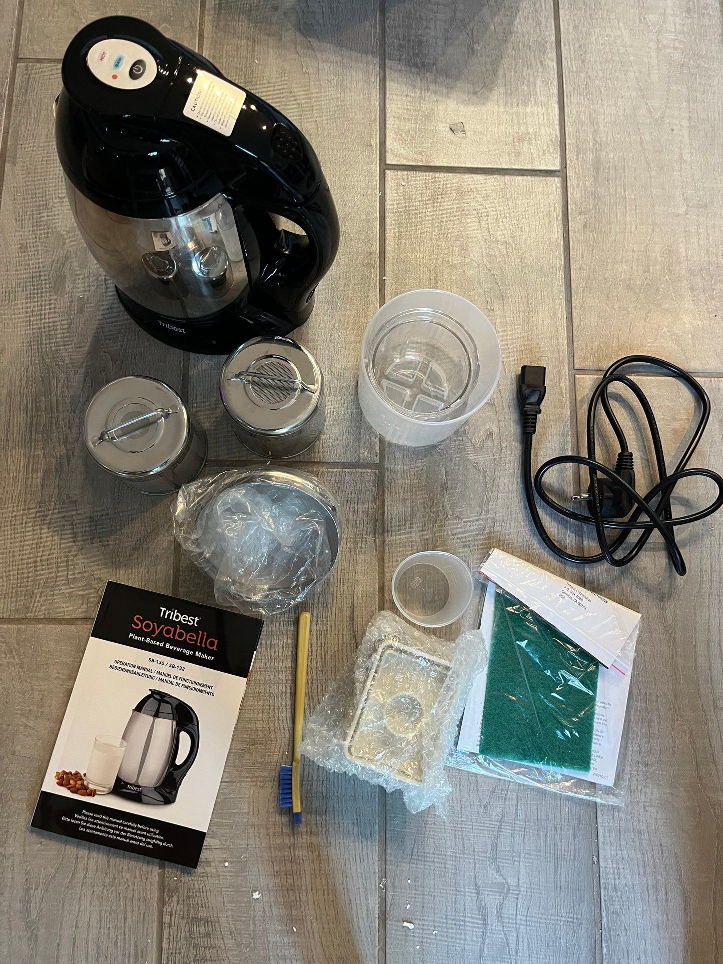 Open Box Tribest SB-130 Soyabella, Automatic Soy Milk and Nut Milk Maker Machine, Stainless Steel Large, Silver