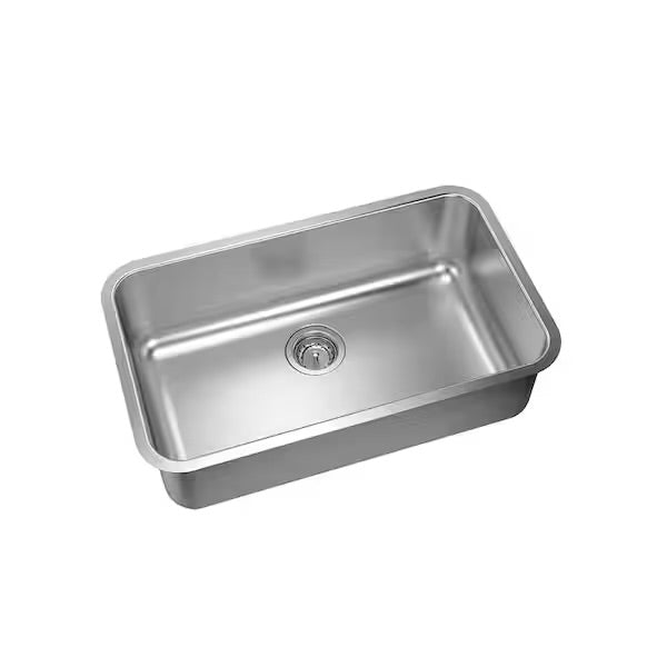 Open Box Glacier Bay Builder 30 in. Undermount Single Bowl 18 Gauge Stainless Steel Kitchen Sink with Strainer
