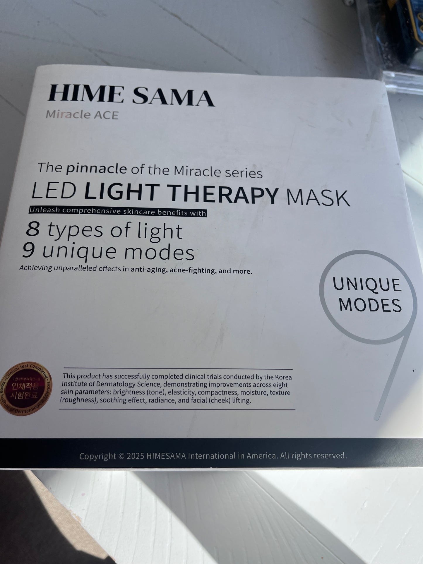Open Box HIME SAMA Led Face Mask, Red Light Mask for Face, FSA/HSA Eligible, Infrared, Red & Blue Light Mask for Skin Care, Wrinkle Reduction, Wireless