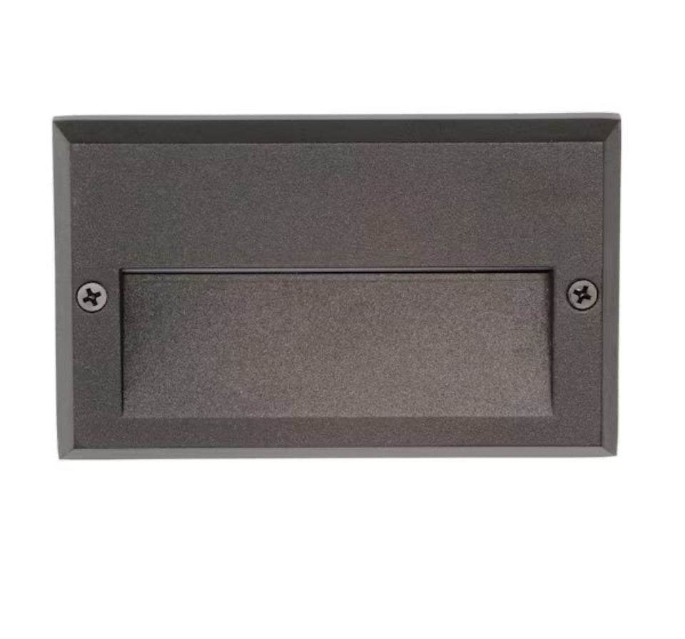 Hampton Bay 49 Lumen 5.5 in. Low Voltage Black Integrated LED Deck Light