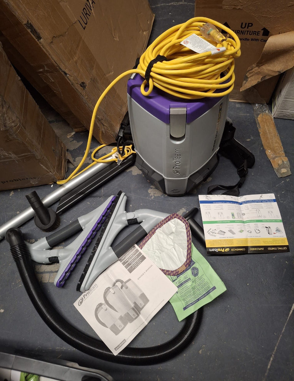 ProTeam 107535 Super Coach Pro 6 HEPA Backpack Vacuum w/ ProBlade Hard Surface & Carpet Tool Kit (107532)