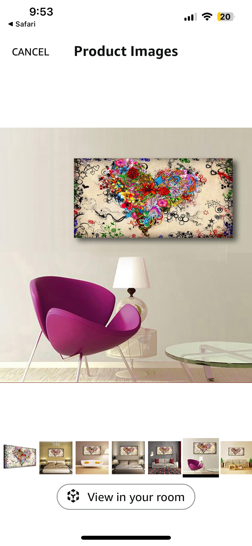 Brand New SiGuTie Love Heart Wall Art Canvas Prints Colorful Flowers Painting Bedroom Wall Decor Abstract Floral Pictures for Living Room
Bathroom Kitchen Office Home Decoration 24x48
Artwork Easy Hanging