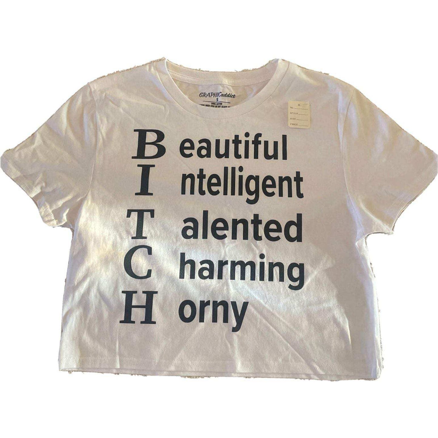 Beautiful Intelligent Talented Charming Horny Low Cut Tshirt - Selzalot