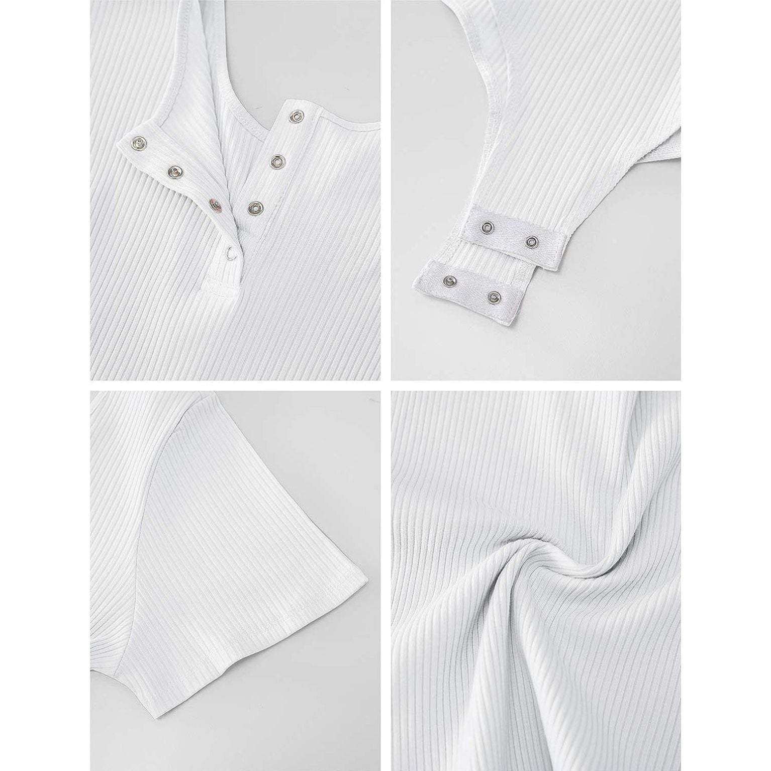 LE3NO Womens Scoop Neck Ribbed Knit Henley Top - Selzalot