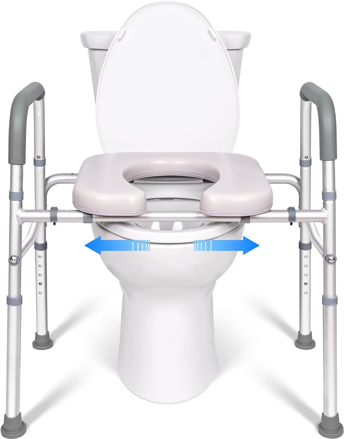 LimLuc Raised Toilet Seat with Handles, Width and Height Adjustable Raised Toilet Seat with Arms and Widen Seat, Up to 400lbs, Raised Toilet Seat for Seniors, Handicap, Pregnant, Fits Any Toilet - Selzalot
