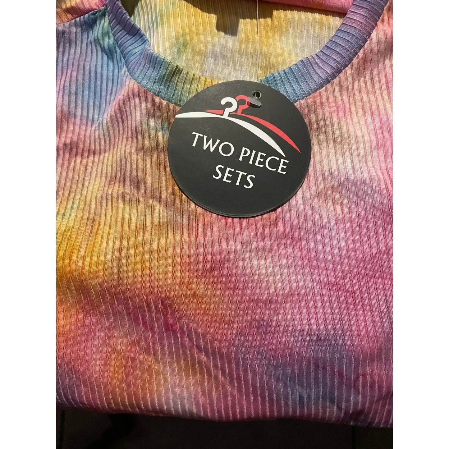 TIE DYE RIBBED CROP TOP&BIKER SHORT SET - Selzalot