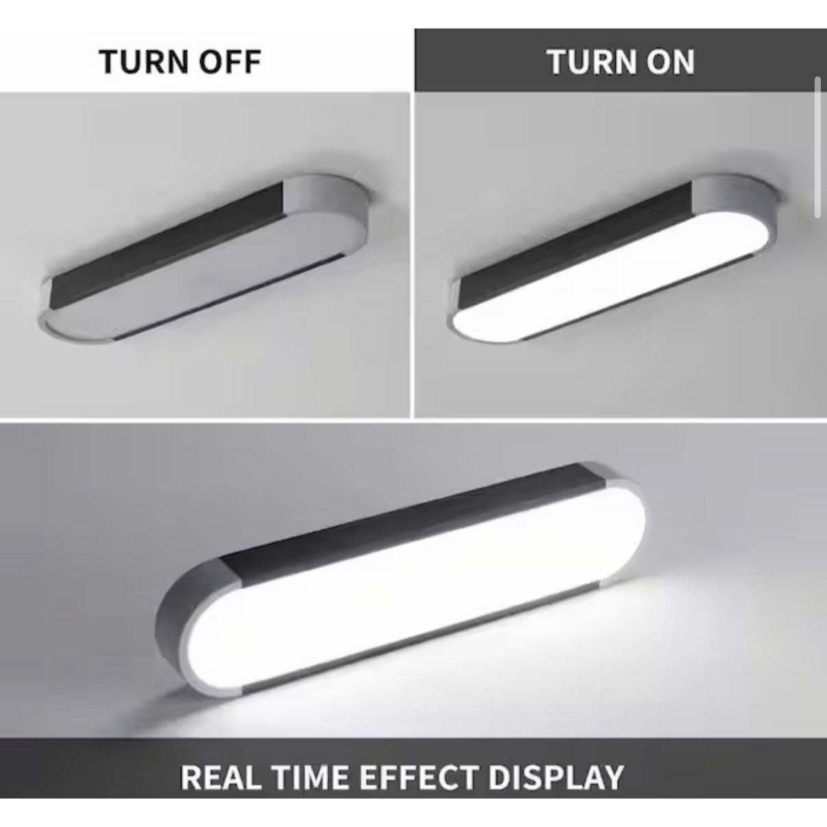 Genoci 19.7 in. 39 Watt Modern Simple Black Rectangle Integrated LED