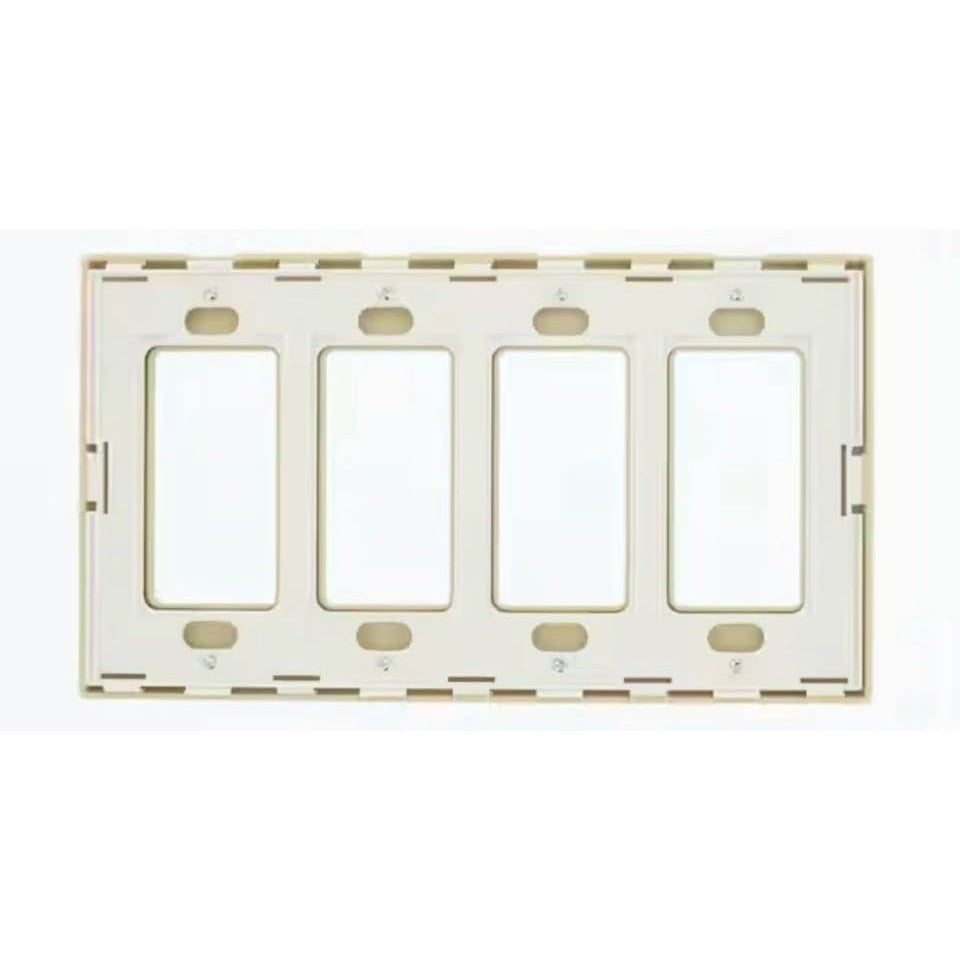 Leviton 4-Gang Ivory Decora/Rocker Polycarbonate Standard Screwless Wall Plate (