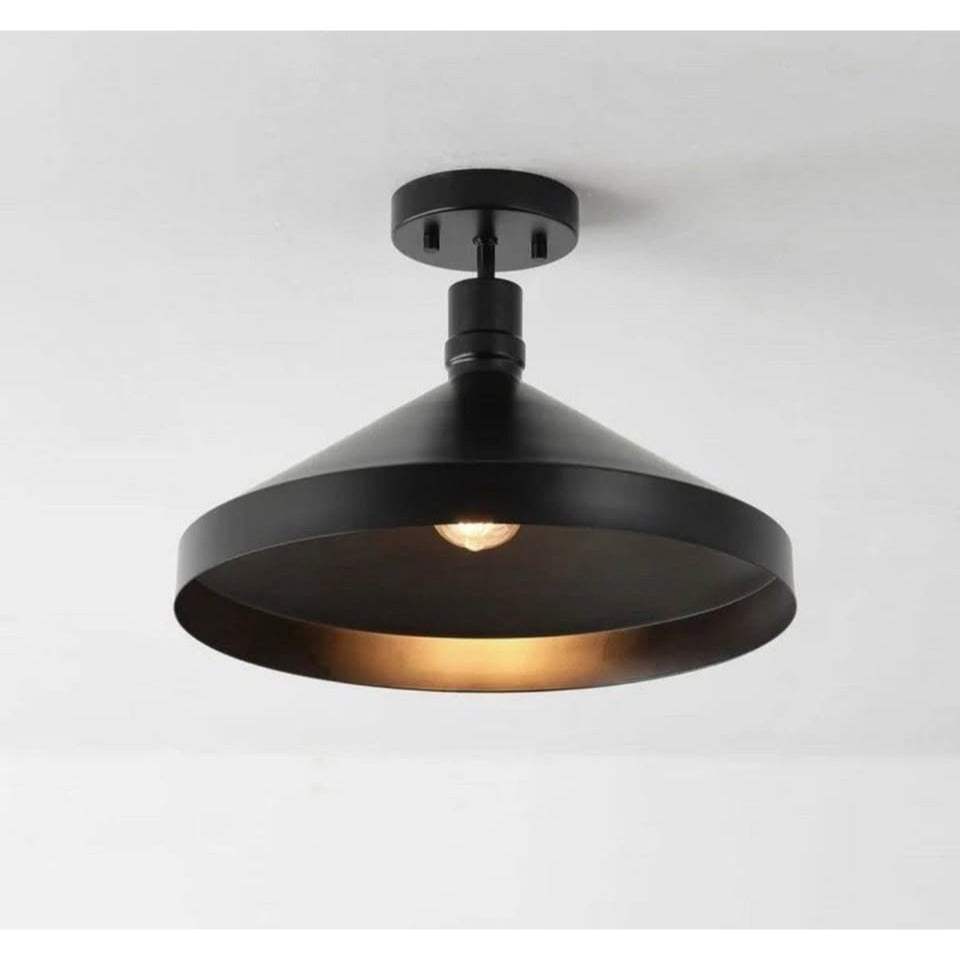 Globe Electric 1 Violet 15" Wide Semi-Flush Outdoor Ceiling Fixture - Black