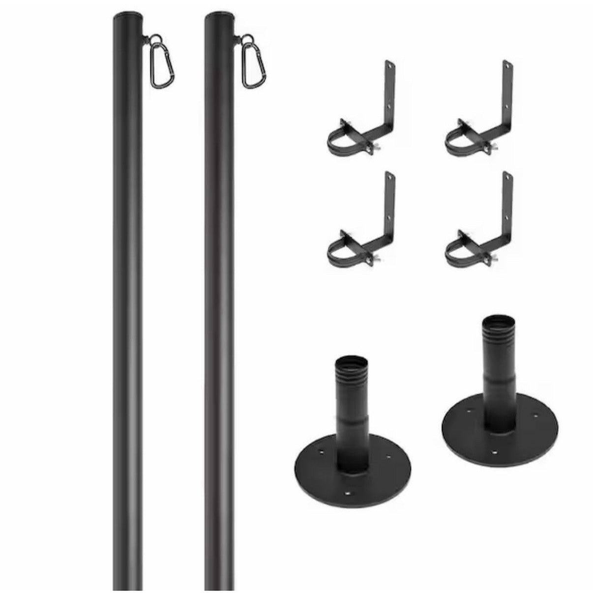 EXCELLO GLOBAL PRODUCTS String Light Poles-2 Pack-Extends to 10 Feet – Deck