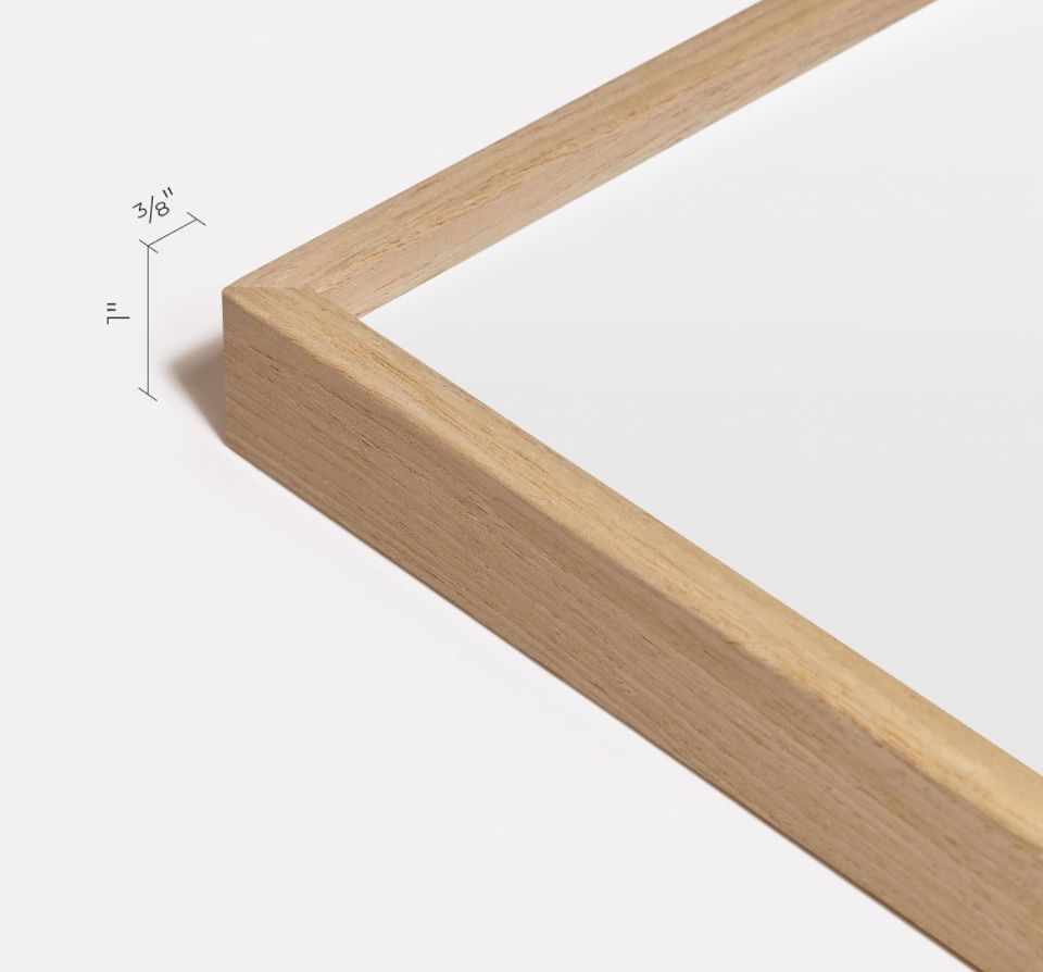 Vossington Thin 24x30 Poster Frame - Light Oak Frame Color (Real Wood Grain Finish) - Slim & Modern Frame Design - Fits 1 Picture, Art Print, Puzzle - Selzalot