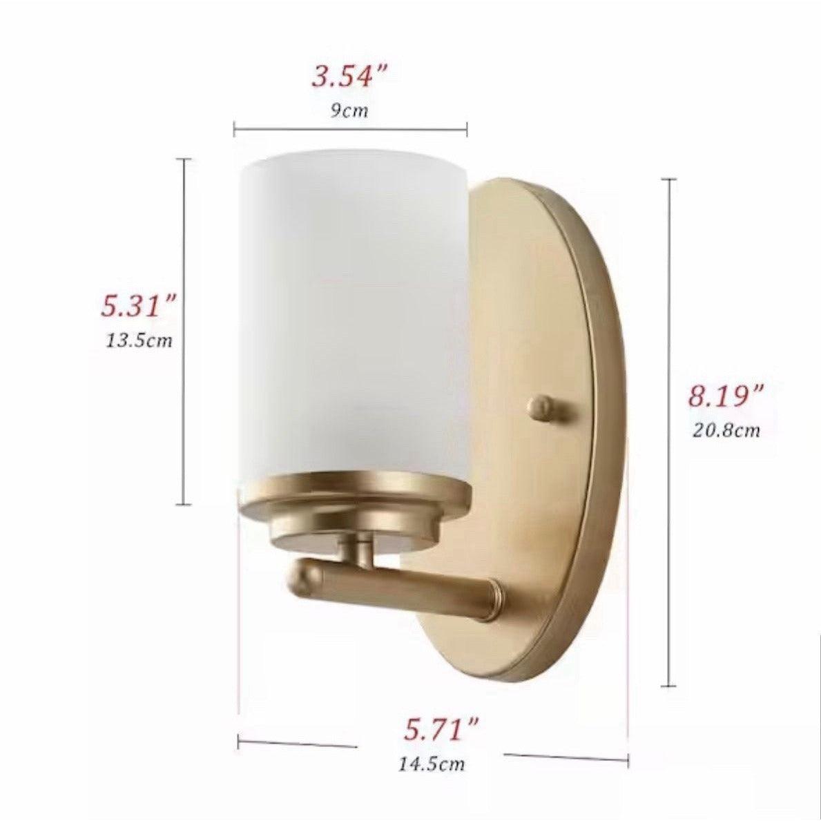 aiwen Modern 4.33" Gold Wall Sconce Contemporary Wall Light Fixture w/ Frosted