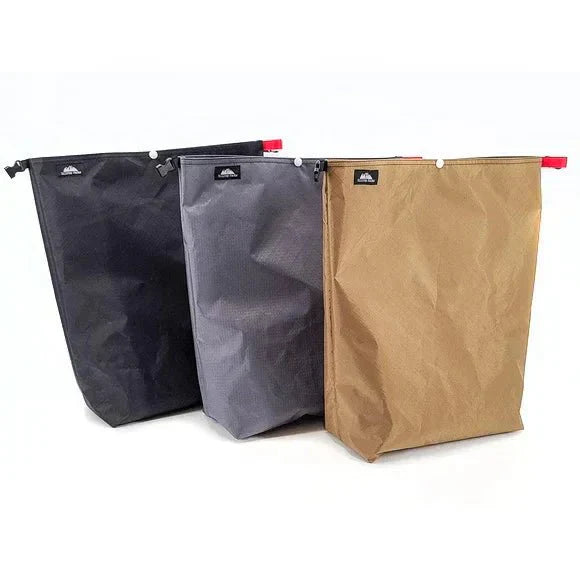 Ultralight durable ECOPAK EPLX200 food bags in black, gray, and brown for hiking and backpacking