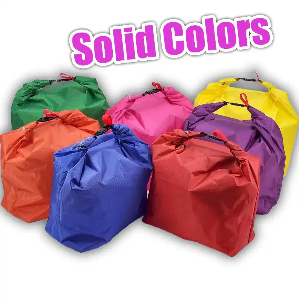 Solid color ultralight food bags made from durable D50T fabric for backpacking and camping