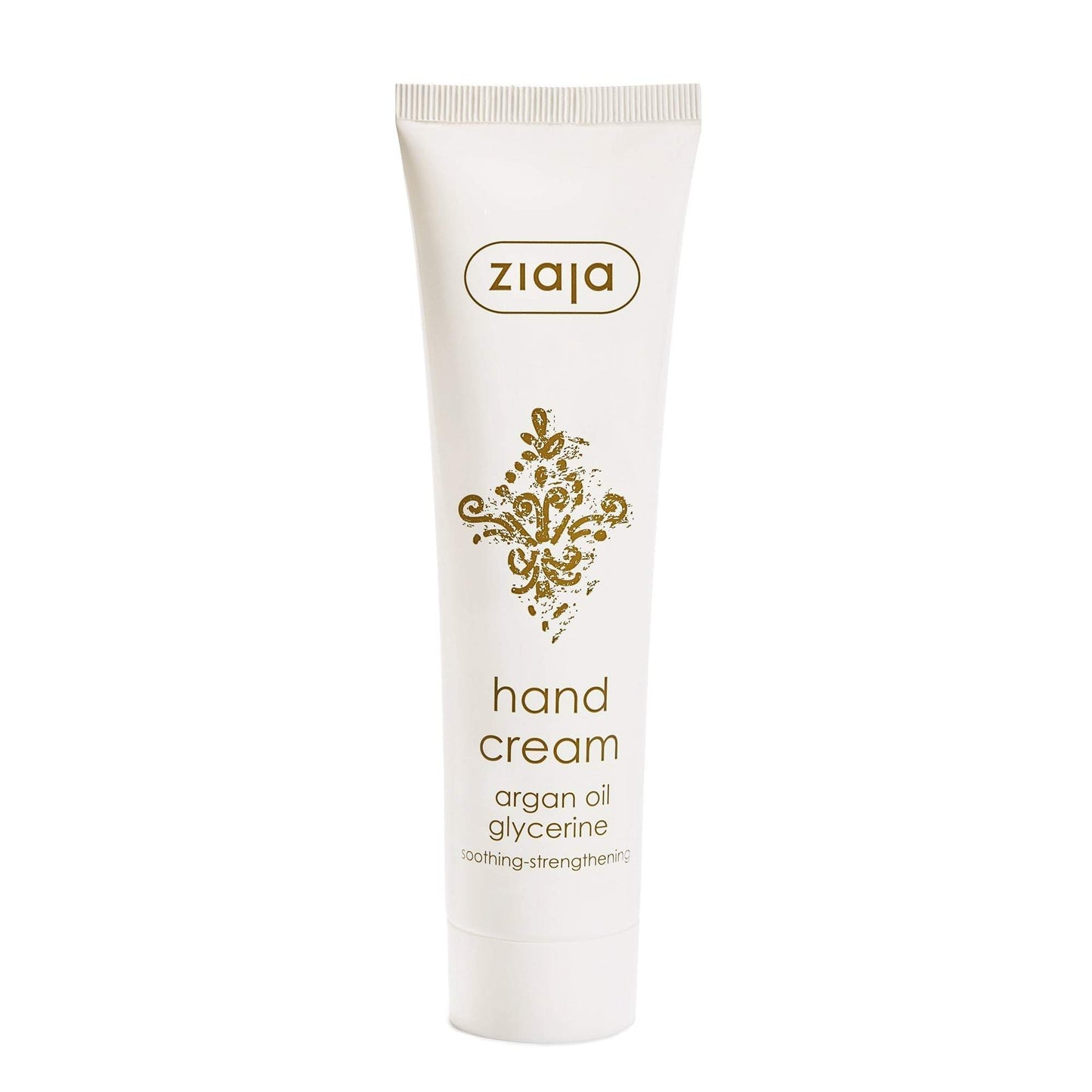 Tube of Ziaja Argan Oil Hand Cream with glycerine for soothing and strengthening dry skin