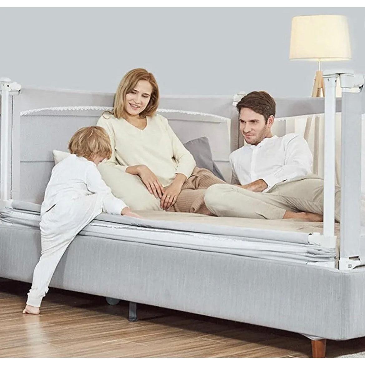 M MAYbabe Bed Rails for Babies and Toddlers, Extra Long and Tall Infants Bed Rail Guard Long Side of Kings or Queens(Grey-80inches) - Selzalot