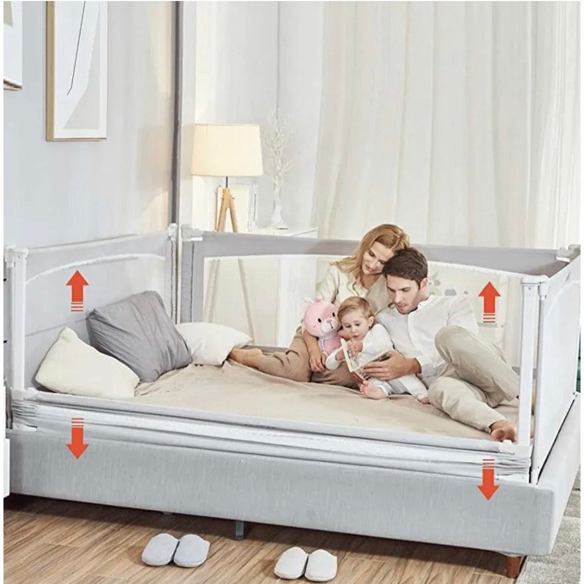 M MAYbabe Bed Rails for Babies and Toddlers, Extra Long and Tall Infants Bed Rail Guard Long Side of Kings or Queens(Grey-80inches) - Selzalot