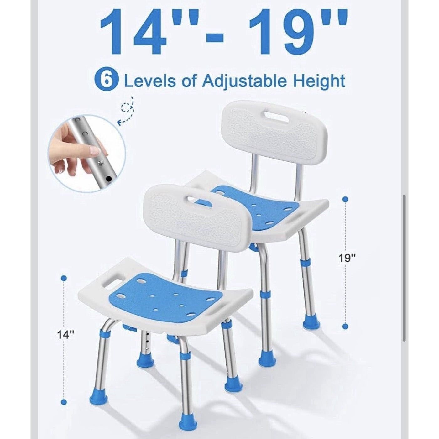 Homland Shower Chair For Inside Shower Removable Back 400 Lbs Heavy Duty Bath