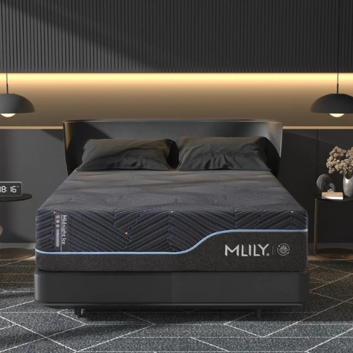 Midnight ICE line hybrid mattress with cooling fabric and Copper Gel AeroFusion memory foam for plush, temperature-regulated sleep