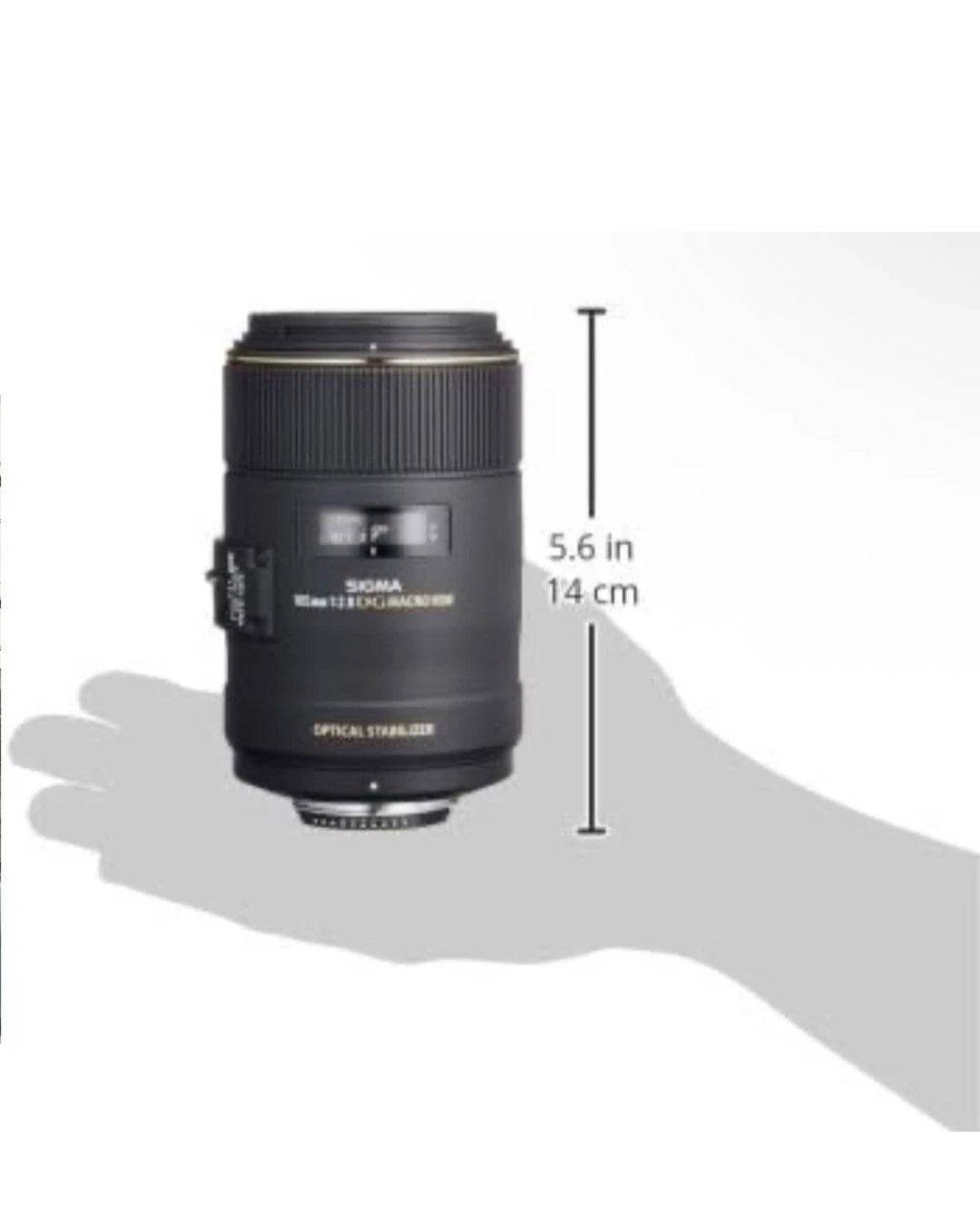 Sigma 258306 105mm F2.8 EX DG OS HSM Macro Lens for Nikon DSLR Camera