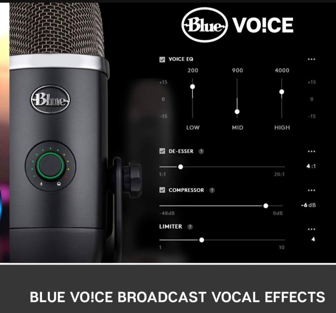 Open Box Logitech for Creators Blue Yeti X USB Microphone for Gaming, Streaming, Podcasting, Twitch, YouTube, Discord, Recording for PC and Mac, 4 Pol