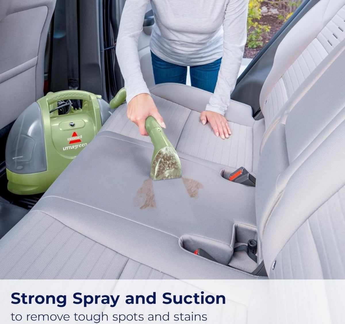 USED BISSELL Little Green Multi-Purpose Portable Carpet and Upholstery Cleaner, Car and Auto Detailer, with Exclusive Specialty Tools, Green,