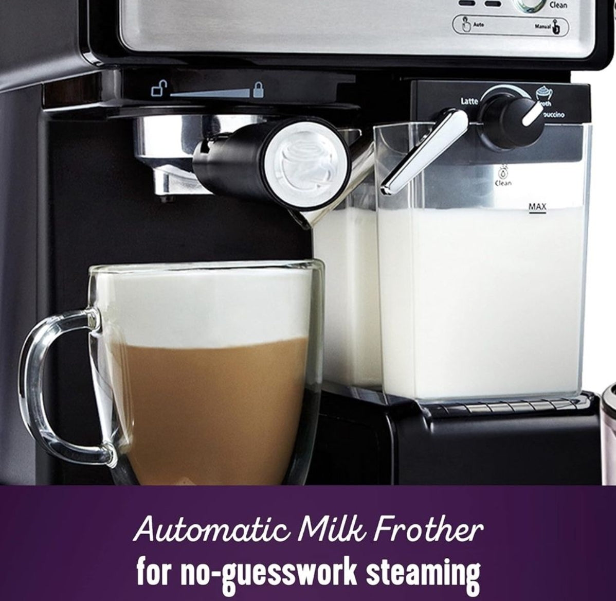 Used Mr. Coffee Espresso and Cappuccino Machine, Stainless Steel, Programmable Coffee Maker with Automatic Milk Frother, 15-Bar Pump, Ideal for Home B