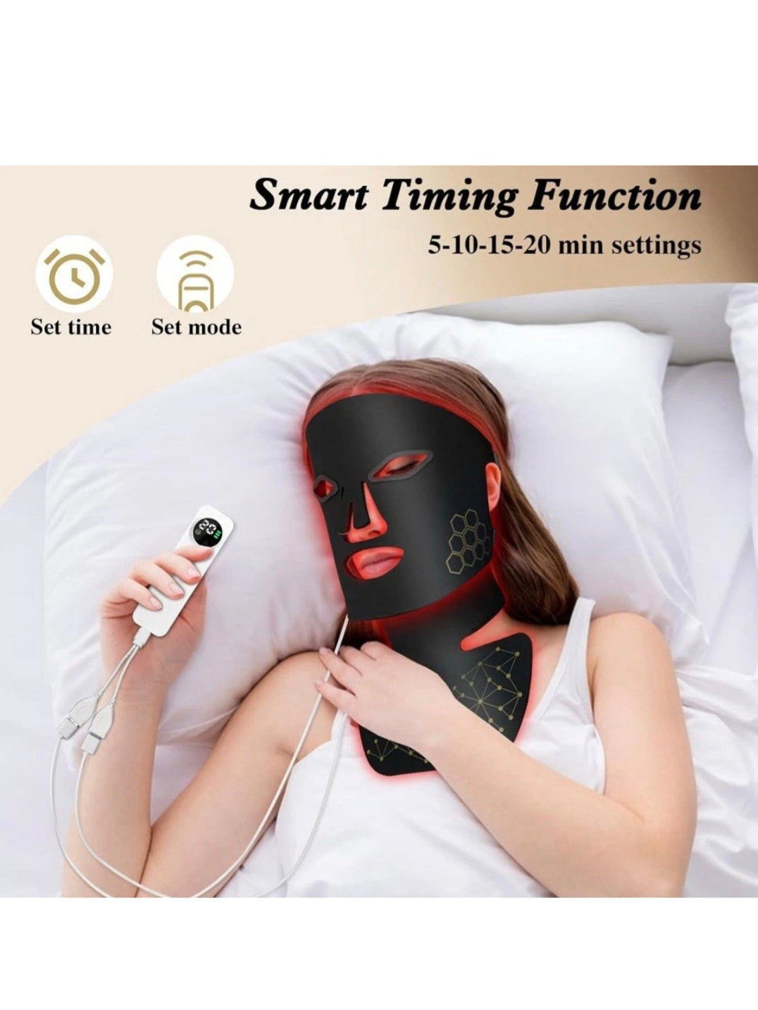 YOEYOU Red Light Therapy for Face and Neck, Infrared LED Mask