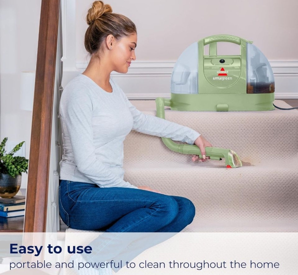 USED BISSELL Little Green Multi-Purpose Portable Carpet and Upholstery Cleaner, Car and Auto Detailer, with Exclusive Specialty Tools, Green,