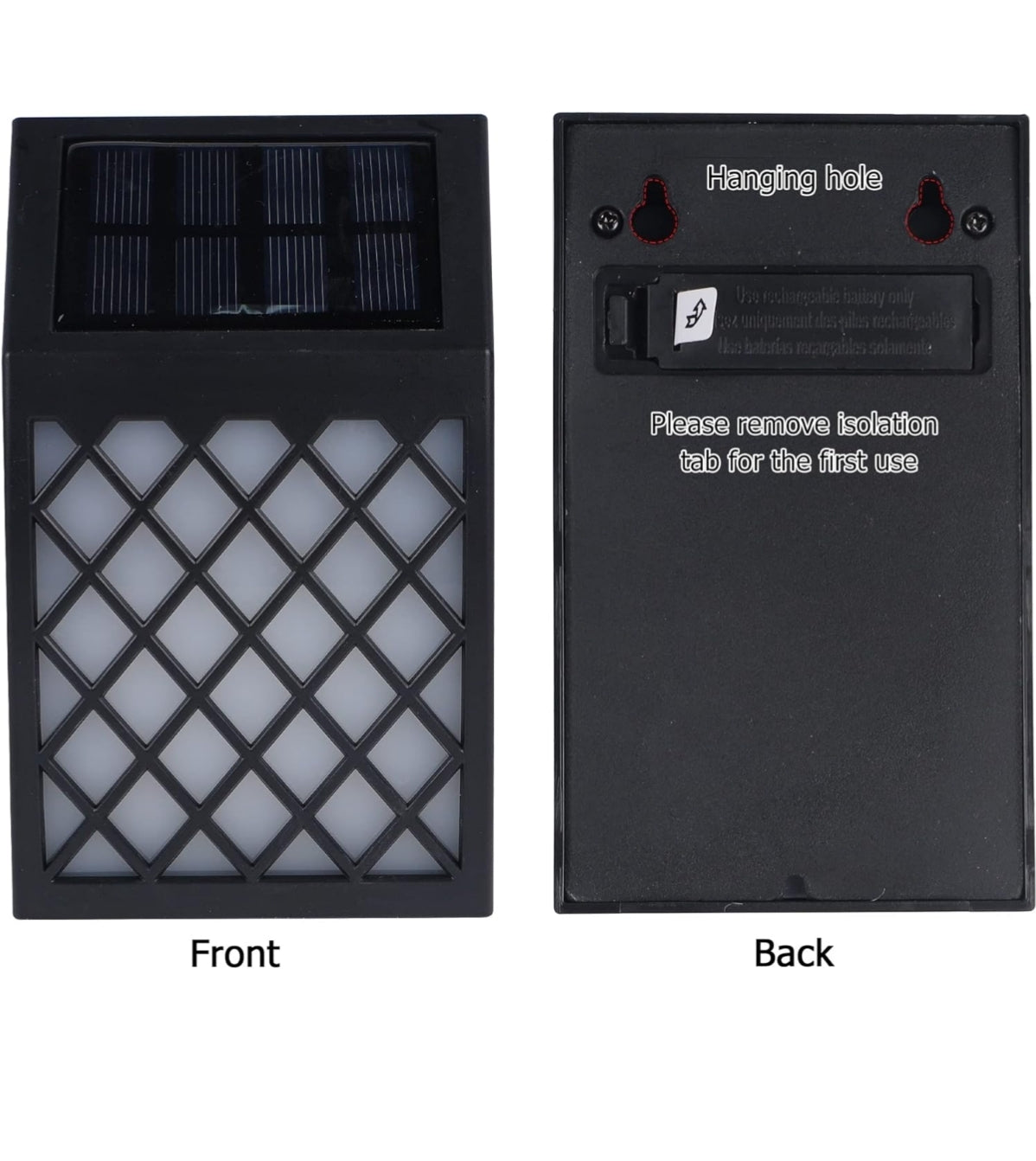 Open Box SEALED Dynaming Solar Flame Wall Lights Outdoor, 8 Pack Solar Powered Wall Lights, Flickering Flame Auto On/Off Wall Mounted Fence Deck Light