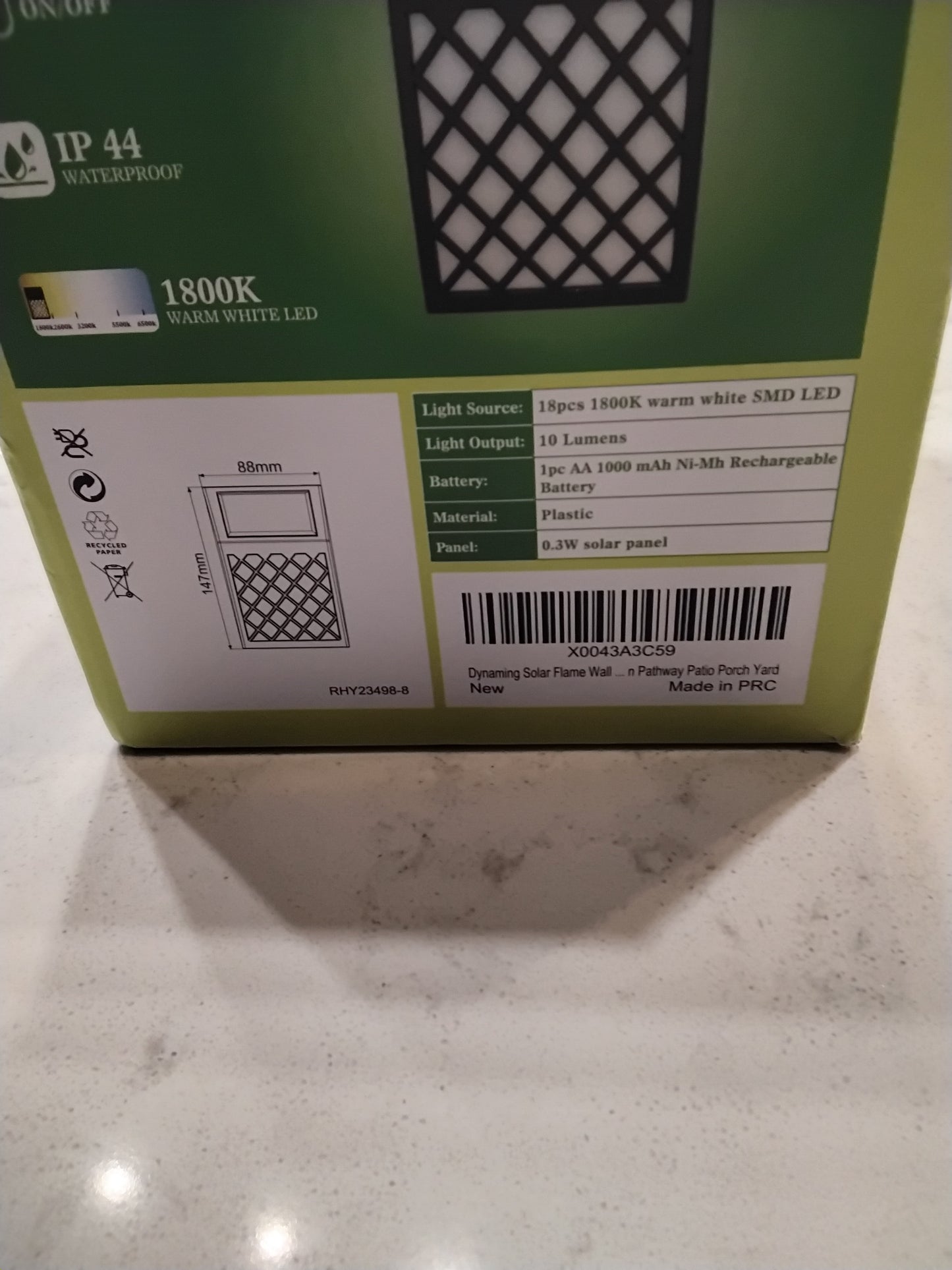 Open Box SEALED Dynaming Solar Flame Wall Lights Outdoor, 8 Pack Solar Powered Wall Lights, Flickering Flame Auto On/Off Wall Mounted Fence Deck Light