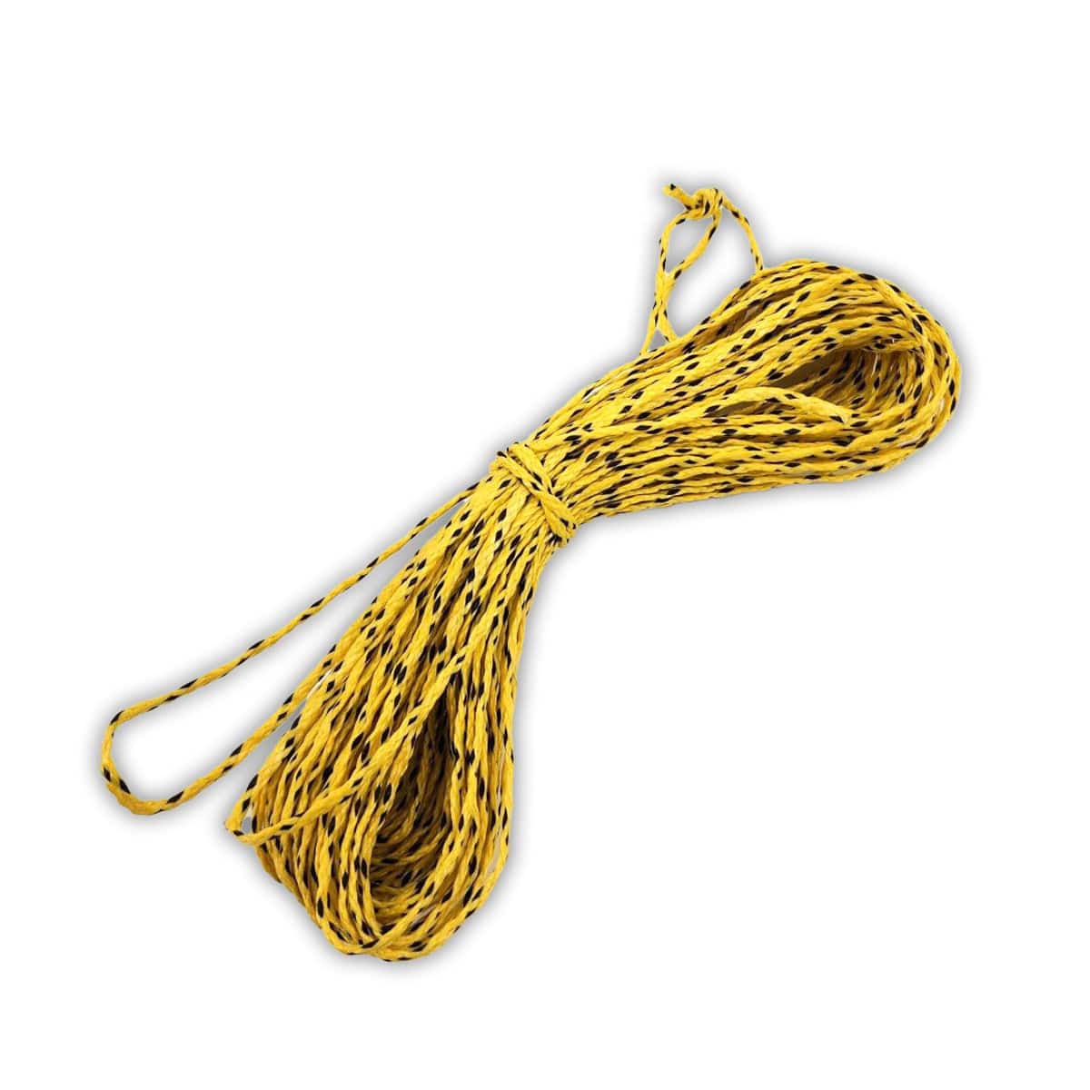 50-foot ultralight yellow throw rope with reflective strands for outdoor use