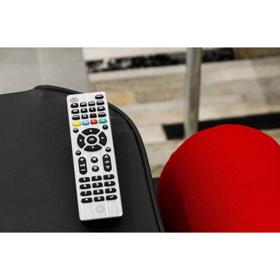 GE 4-Device Universal Remote Control, Designer Series, Brushed Nickel/Silver, 33709