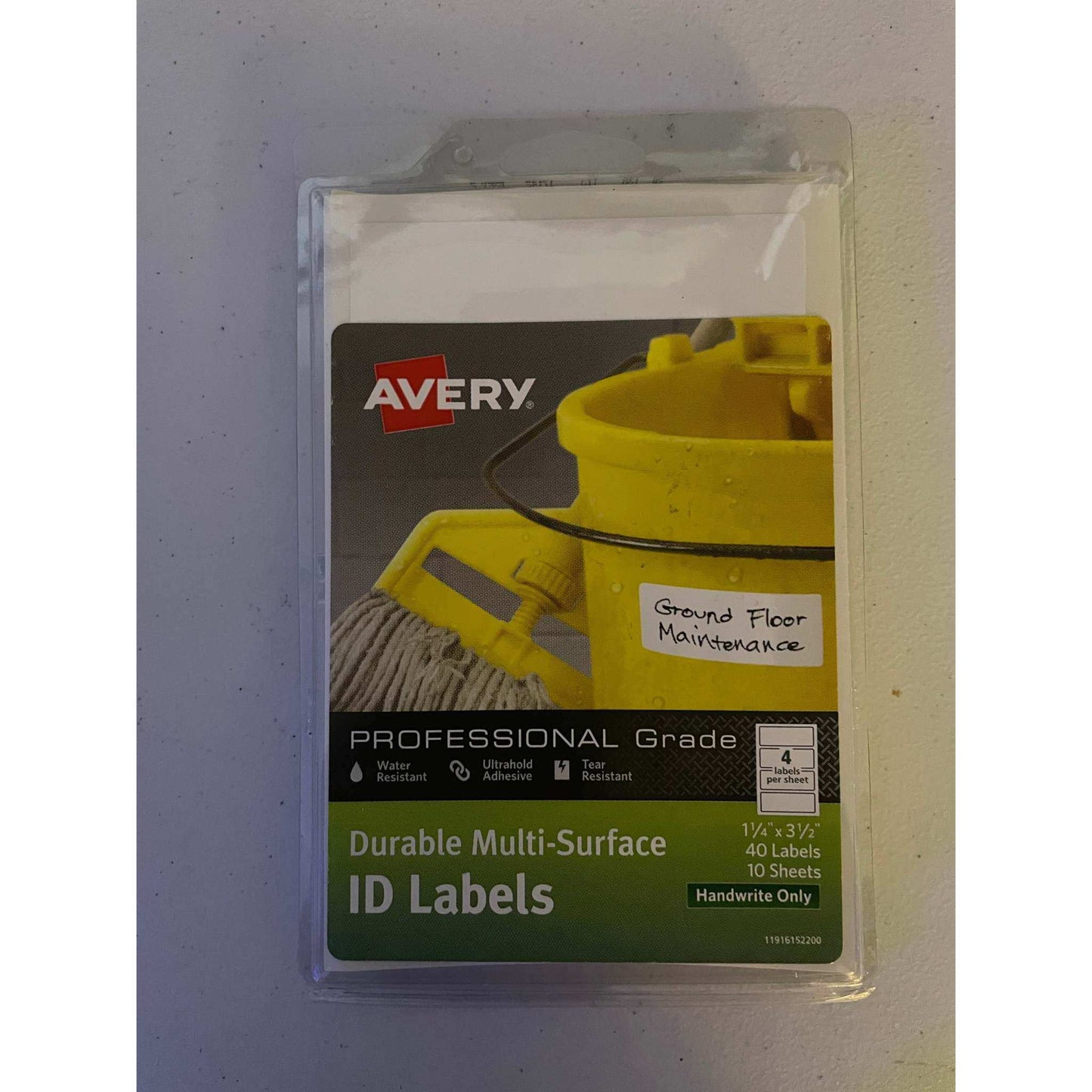 Avery Durable Multi-Surface ID Labels, Handwrite, 1.25" x 3.5", Pack of 40 (61522) - Selzalot