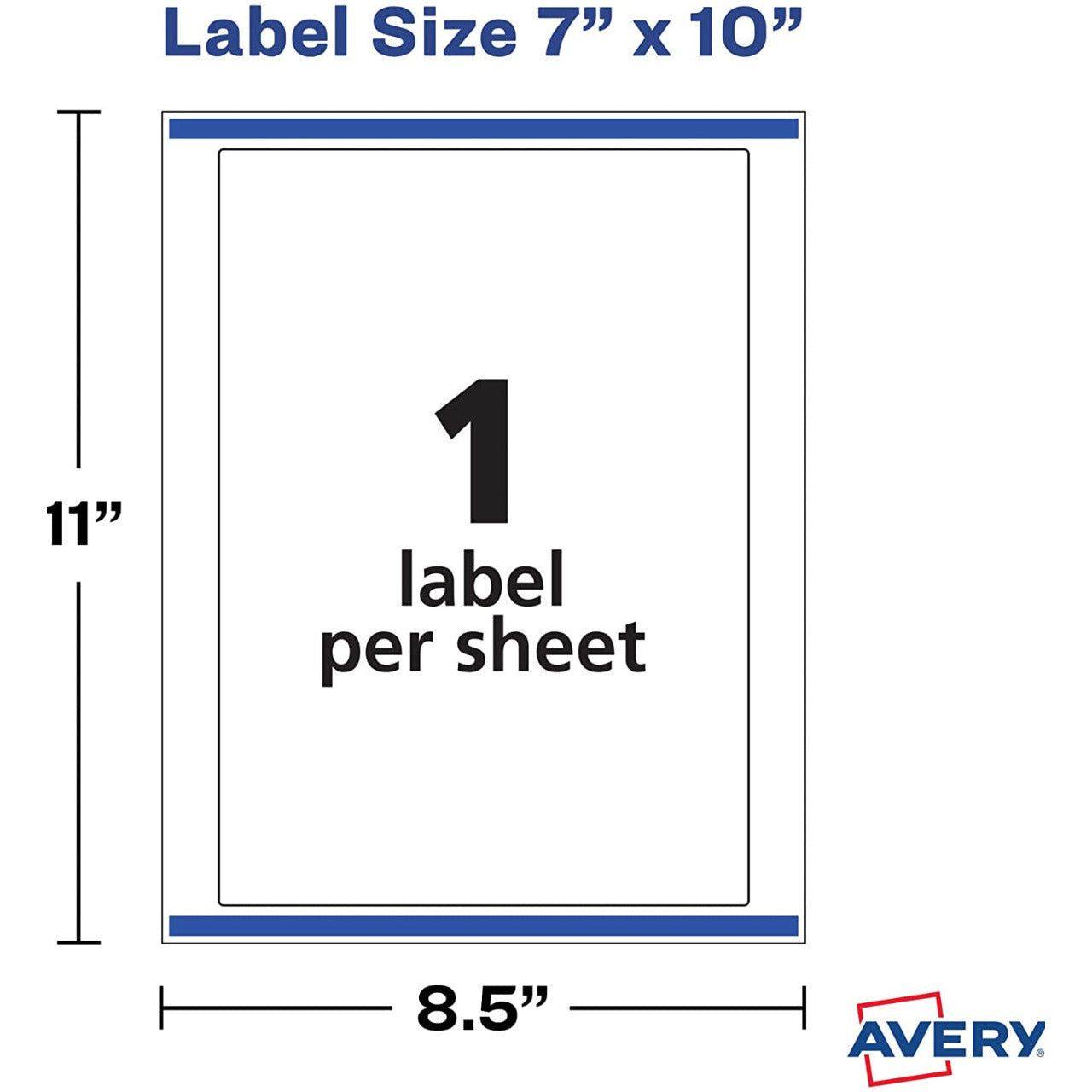 Avery Customizable Removable Wall Decals, 7" x 10", Matte White, Water Resistant Printable Labels, 3 Blank Wall Decal Stickers (61516) - Selzalot
